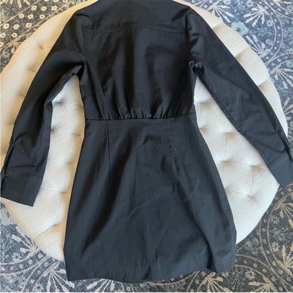 Mango MNG - NWOT black cutout button front mini shirt dress - Picture 2 of 13